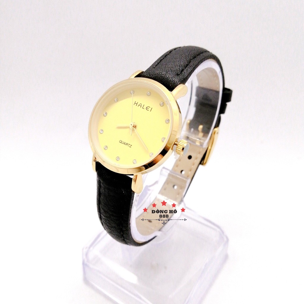 Cặp đồng hồ nam nữ HALEI máy Nhật chính hãng mặt tròn 39mm 28mm dây da cao cấp chống xước chống nước tuyệt đối HL542 | BigBuy360 - bigbuy360.vn