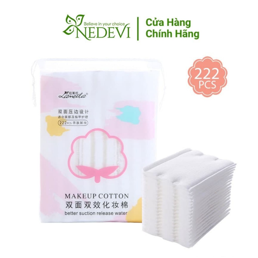 Bông Tẩy Trang Lameila 3 Lớp  - NEDEVI Chính Hãng