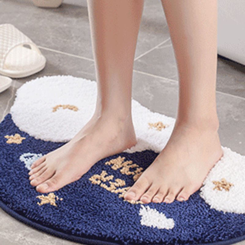 Xiangbao Thảm Lông Lót Cửa Ra Vào Dày Dặn Hấp Thụ Nước Chống Trượt Hình Bán Nguyệt Họa Tiết Bầu Trời Sao Cầu Vồng