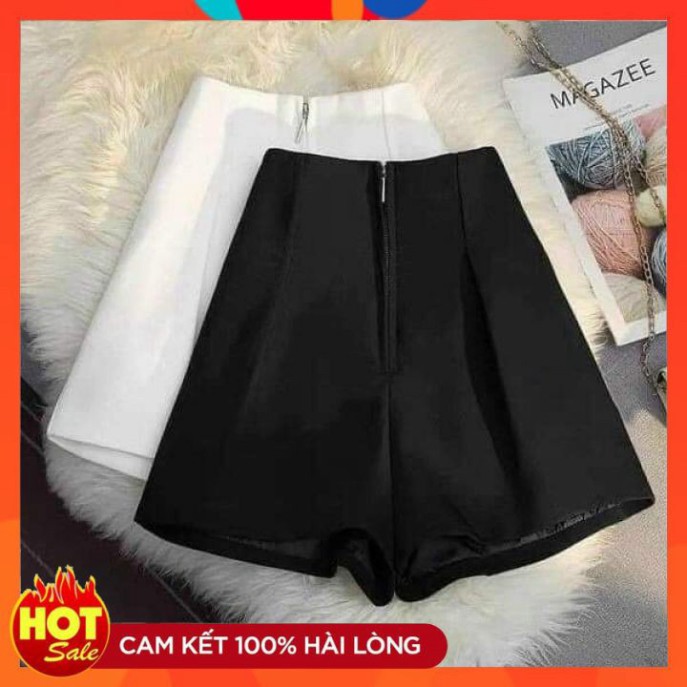 Quần Sooc Nữ Vải Cao Cấp Quần Short Nữ Thiết Kế Cạp Cao Khóa Giữa | BigBuy360 - bigbuy360.vn