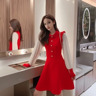 Váy len tay bồng dập li chất cực đẹp