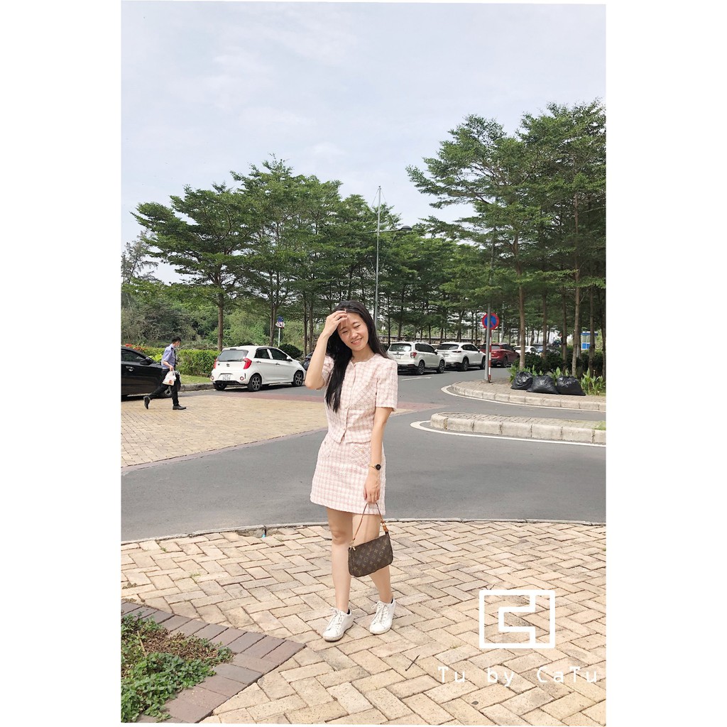[Mã WABRLOW5 giảm 15% đơn 300K] TUBYCATU | Váy bố caro hồng 2 túi | BigBuy360 - bigbuy360.vn
