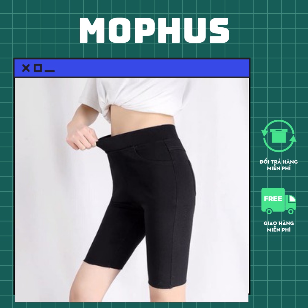 Quần legging lửng Mophus nữ vải thun co dãn cao cấp nâng mông dáng ôm - EQ001