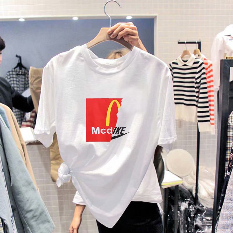 Áo thun cotton daduhey tay ngắn dáng rộng plus size phong cách Hàn Quốc thời trang 2021 cho nữ