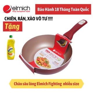 Chảo sâu lòng bếp từ chống dính Elmich Fighting nhiều kích cỡ, size - BH 12 tháng