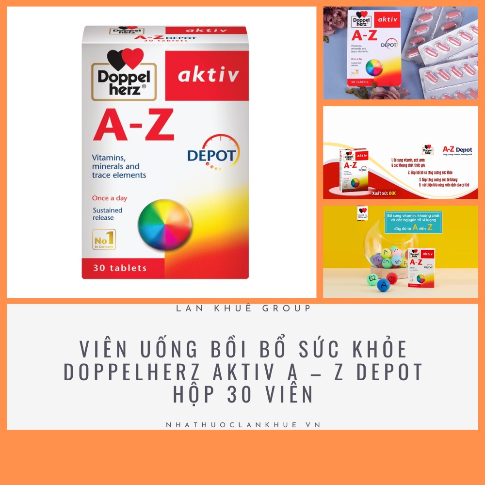 Viên uống bồi bổ sức khỏe Doppelherz Aktiv A – Z Depot Hộp 30 viên