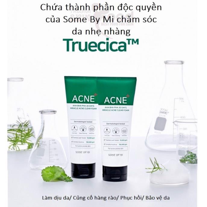 Sữa rửa mặt Some By Mi AHA-BHA-PHA 30 Days Miracle Acne Clear Foam 100ml dành cho da nhờn mụn | BigBuy360 - bigbuy360.vn