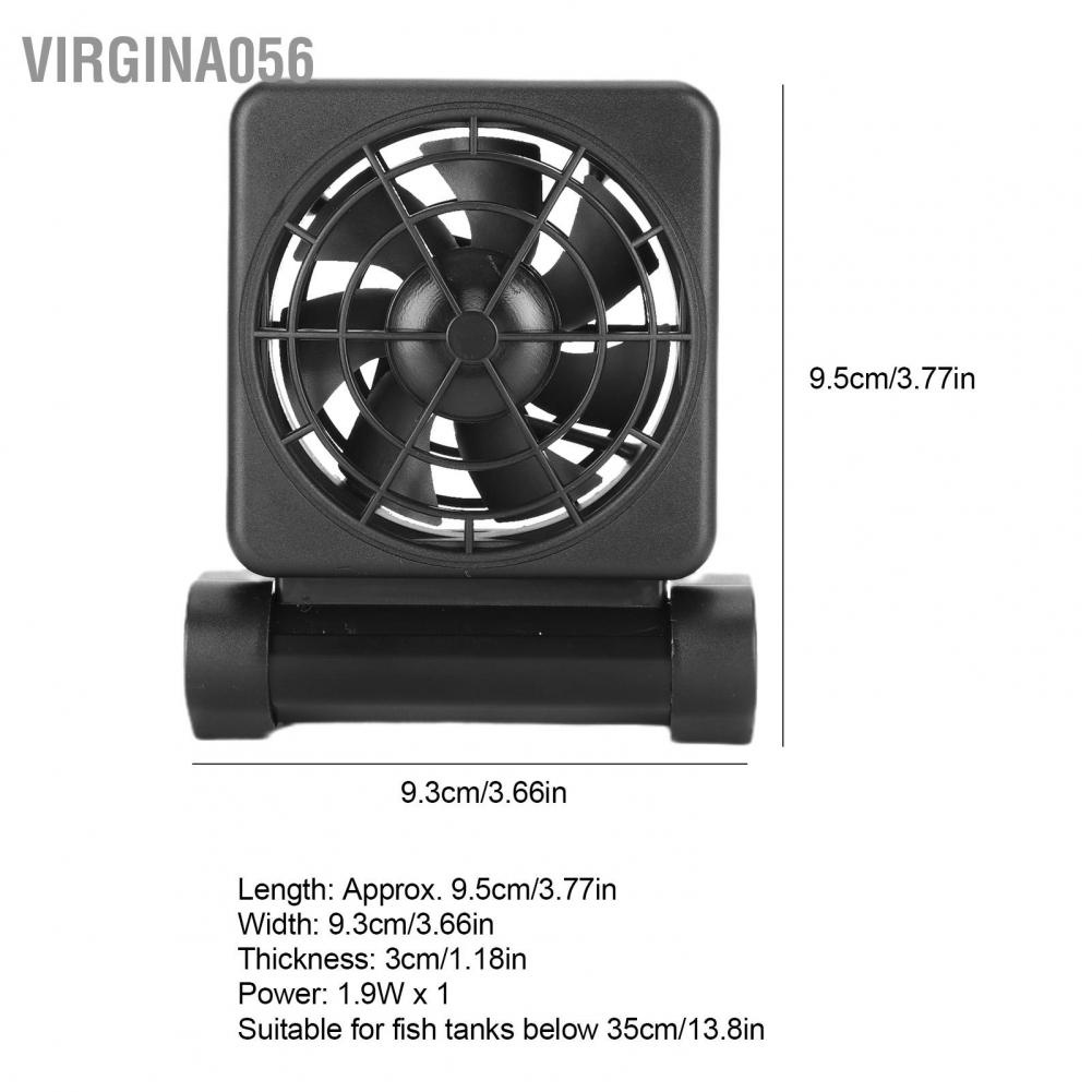 Virgina056 Aquarium Fish Tank Cooling Fan Reduce Water Temperature Adjustable Wind Speed US Plug 110‑240V