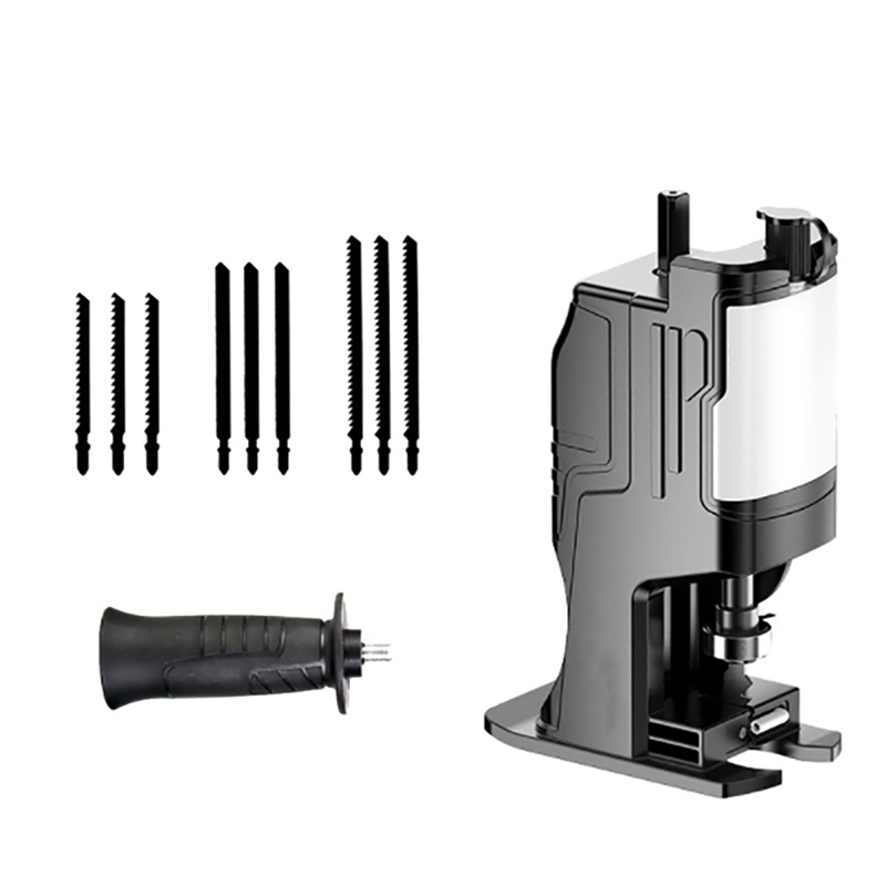 Đầu chuyển đổi máy khoan điện qua máy cưa kèm 9 lưỡi cưa chuyên dụng cho gia công gỗ