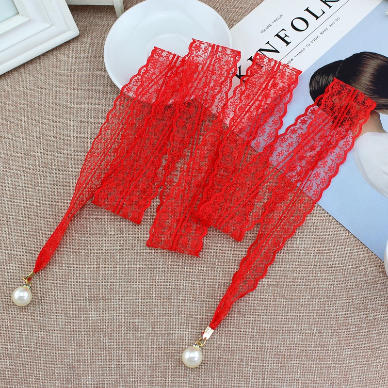 Đai váy ren gắn ngọc, dây lưng nữ thắt nơ