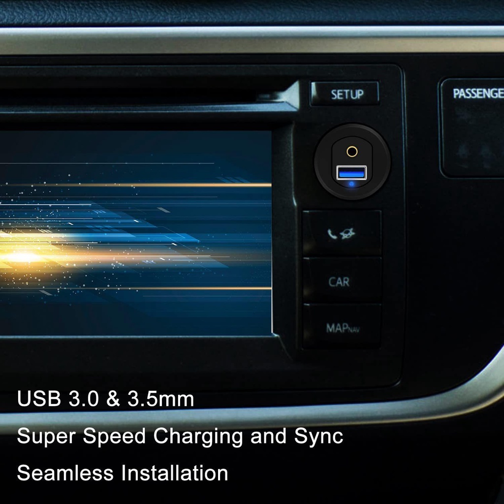 Dây Cáp Âm Thanh AUX 3.5mm Bằng Hợp Kim Nhôm Chống Nước Cho Xe Hơi