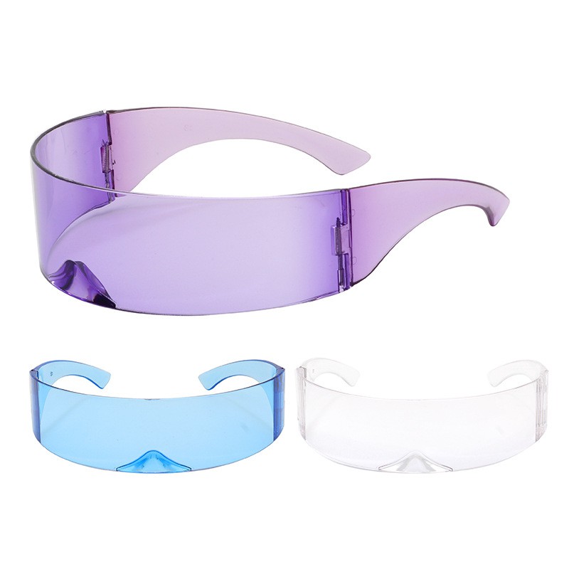 Party Glasses Visor Wrap Shield Large Mirror Sunglasses Riding Windproof Glasses Fashion Personality Glasses 【BOOBOOM】