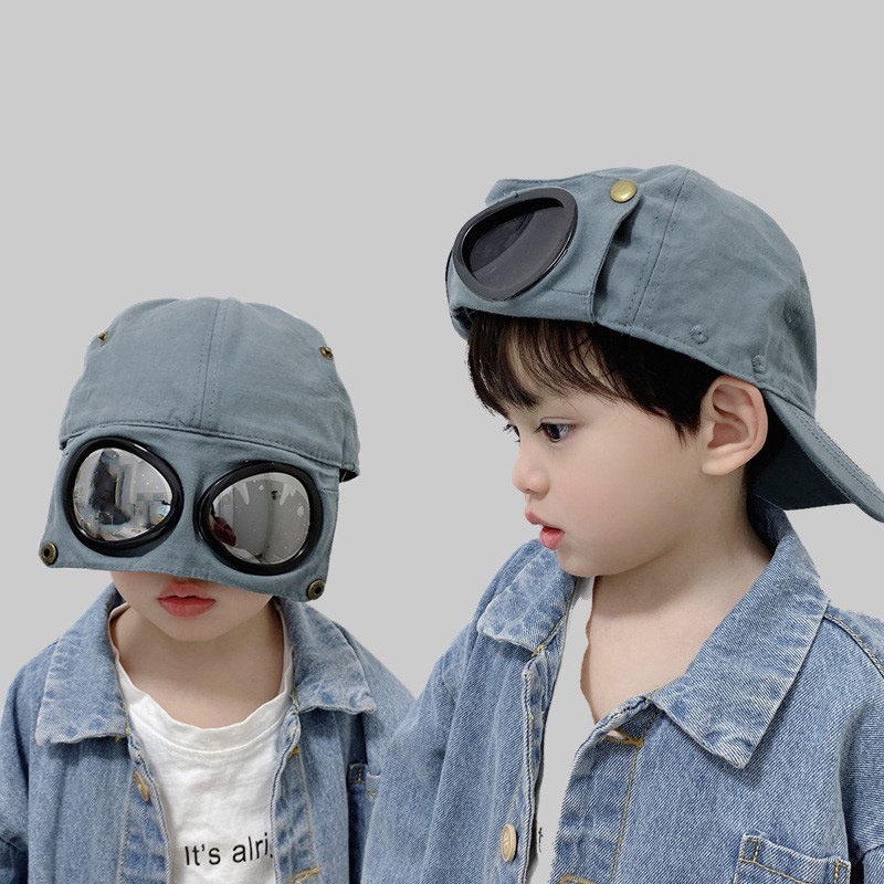 Mũ Phi Công Hip Hop Màu Bạc Thời Trang Đường Phố Hàn Quốc Cho Bé Trai Và Bé Gái