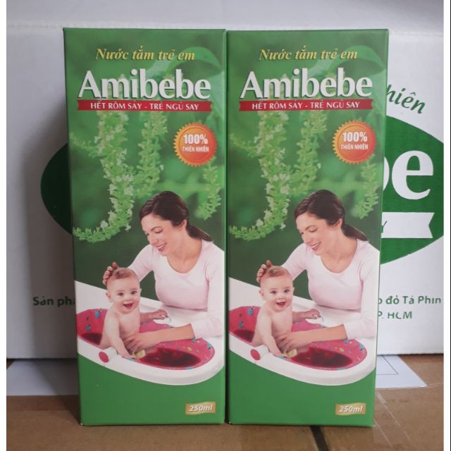 Nước thảo dược tắm bé Amibebe 250ml - ngừa rôm sảy, mụn nhọt, viêm nang lông cho bé