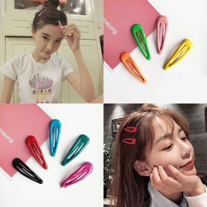 Set 5 Kẹp Tóc Mai Kim Loại Nhiều Màu Xinh Xắn Vintage