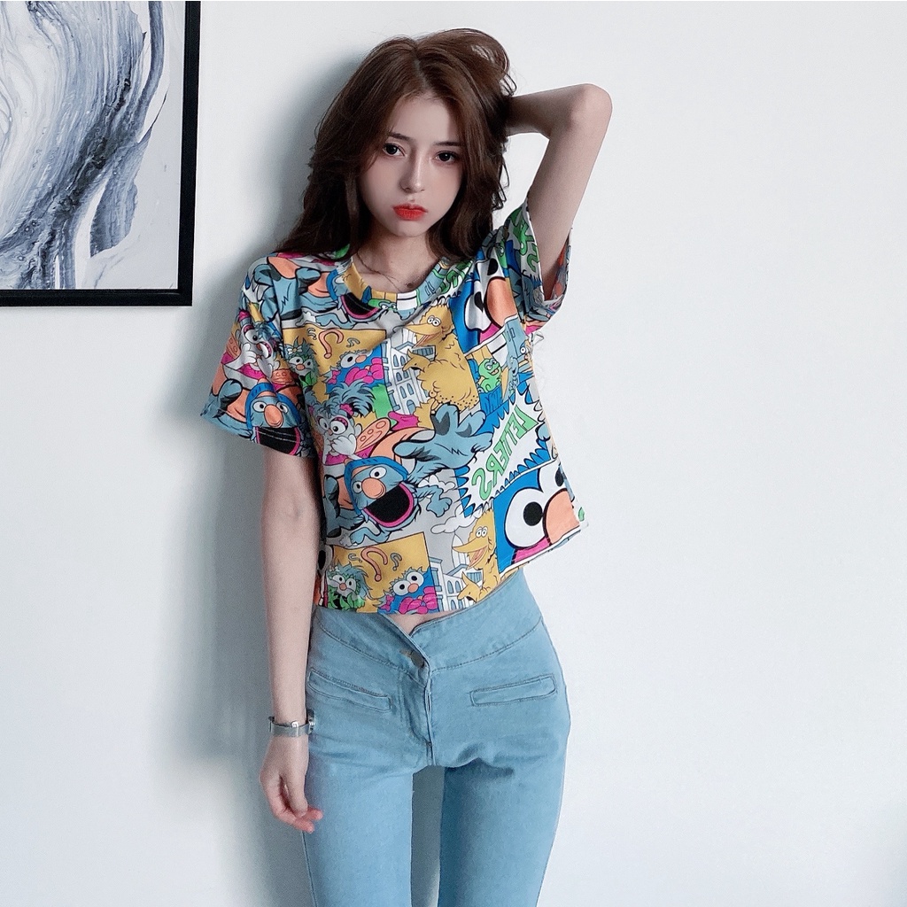 Áo thun tay ngắn in hình thời trang dành cho nữ