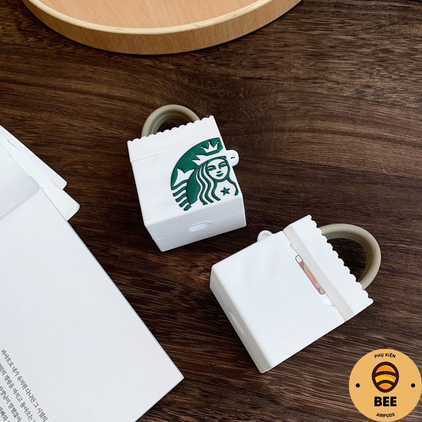 Case Airpod 1 2 Pro Túi Starbuck Cho Hộp Sạc Tai Nghe Bluetooth AirPods Bằng Silicon Dẻo Siêu Cute - BEE SHOP