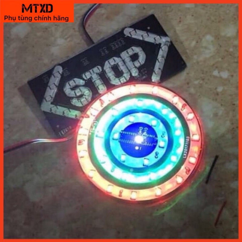 Led tròn và chữ stop