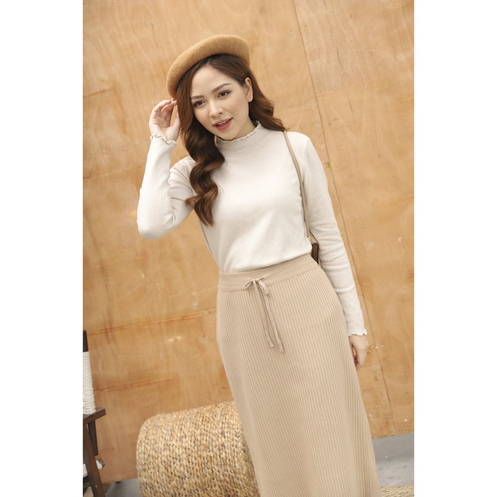 Áo len nữ mỏng, cổ lỡ bèo viền Twentyfive 3488 | BigBuy360 - bigbuy360.vn