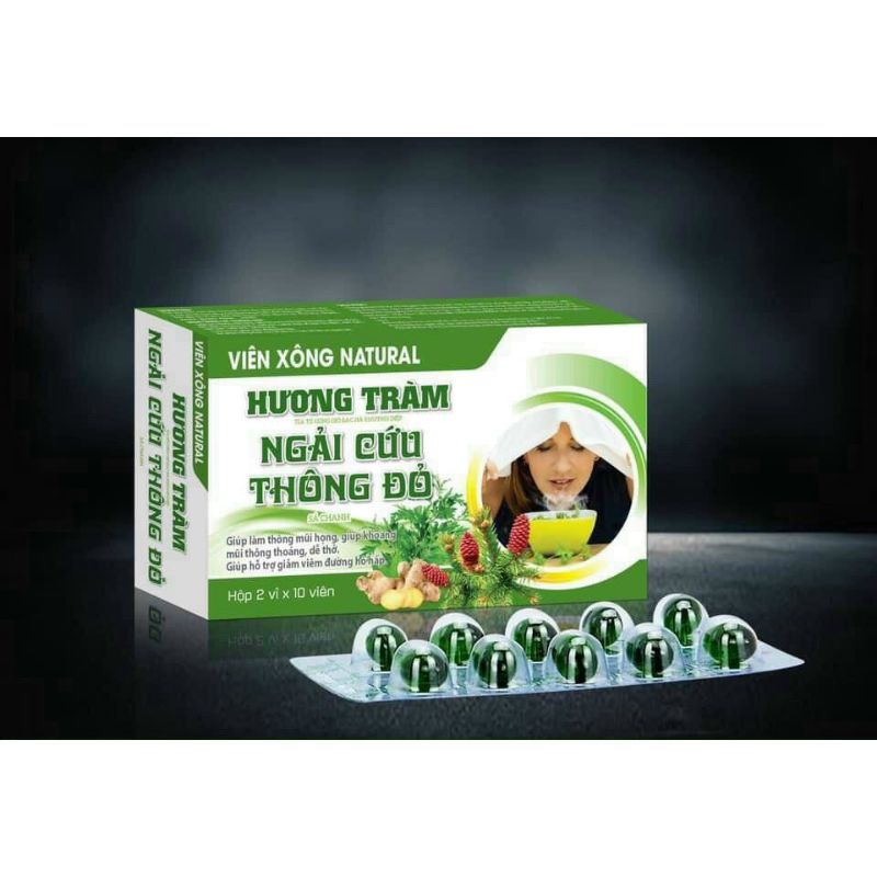Viên xông hương tràm thông đỏ và tía tô hộp 2 vỉ