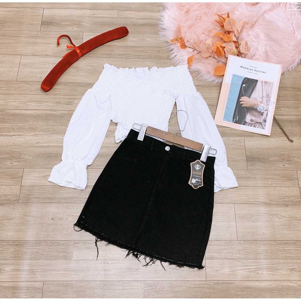 set xinh áo kate đắp ngực chân váy kaki xinh xắn xinh xinh