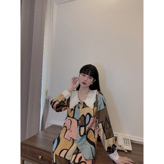 ĐỒ BỘ Pijama - Bộ lụa satin dài tay cổ sen cao cấp