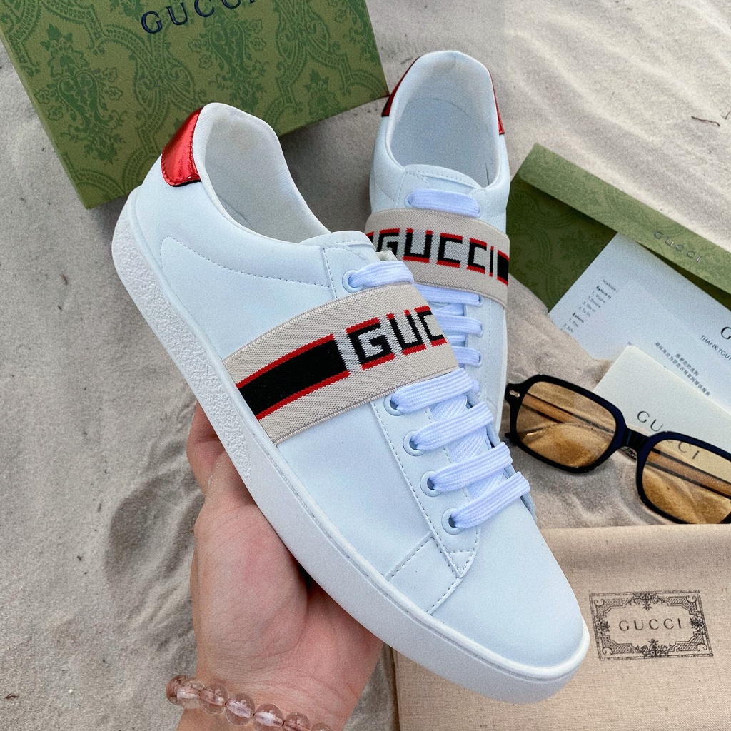 🔥FREESHIP - Ảnh thật🔥GIÀY GUCCI Ngang Đai Chun Full box Phụ Kiện Sz 36-43