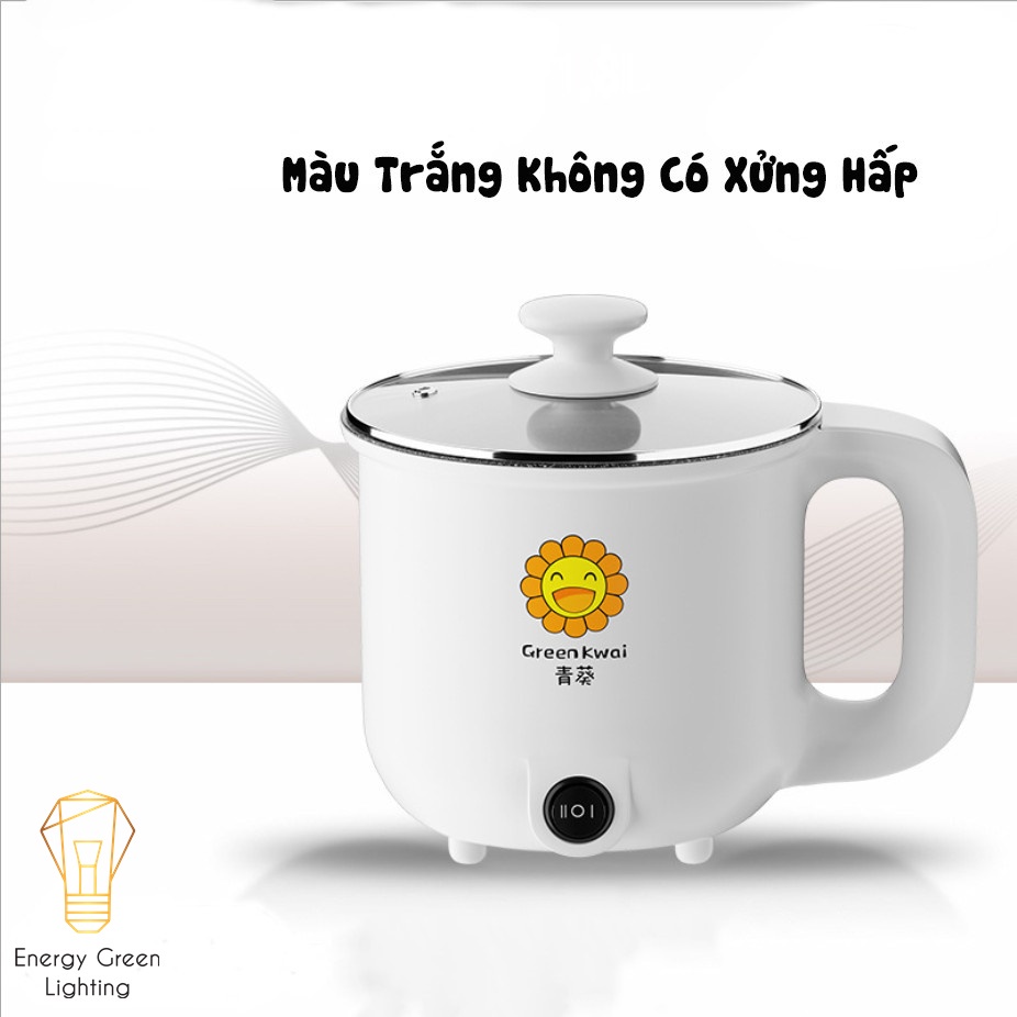 Nồi Lẩu Điện Energy Green Lighting mini Green Kwai SDD-18 - Ca Nấu Mì,Chiên,Sào Đa Năng - Dung Tích 1.8L -Lòng Nồi Chống