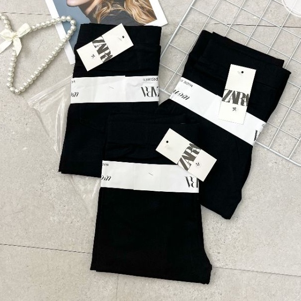 Quần legging nữ cạp cao dáng dài 4 túi vải cotton đen dày dặn co giãn - Quần legging dài nữ trơn ôm bó thể thao tập gym