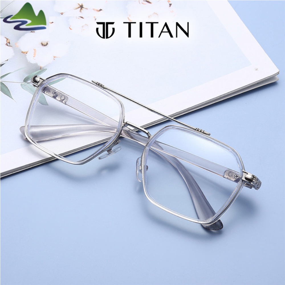 Kính nam nữ Iron Man trắng đen mắt cận gọng vuông, kính thời trang có thể thay được mắt kính râm mát Titan Shop