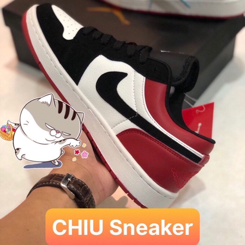 [ CHIU Sneaker ] Giày Sneaker Jordan cổ thấp đen đỏ phiên bản cao cấp giày thể thao jd1 low black toe