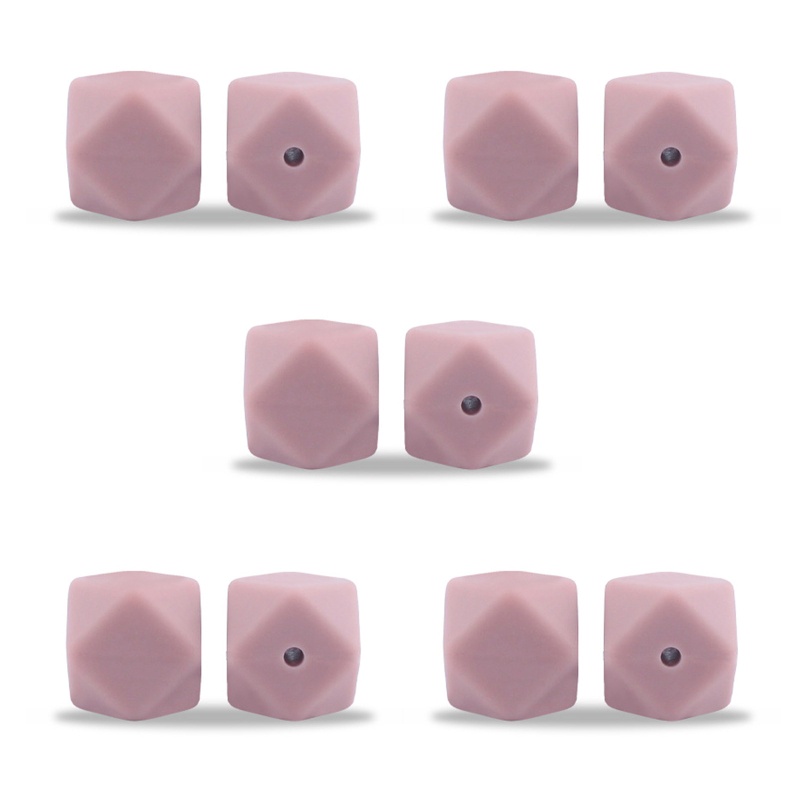 Bộ 10 Hạt Xỏ Vòng Tay / Vòng cổ Bằng Silicone Hình Bát Giác Độc Đáo DIY