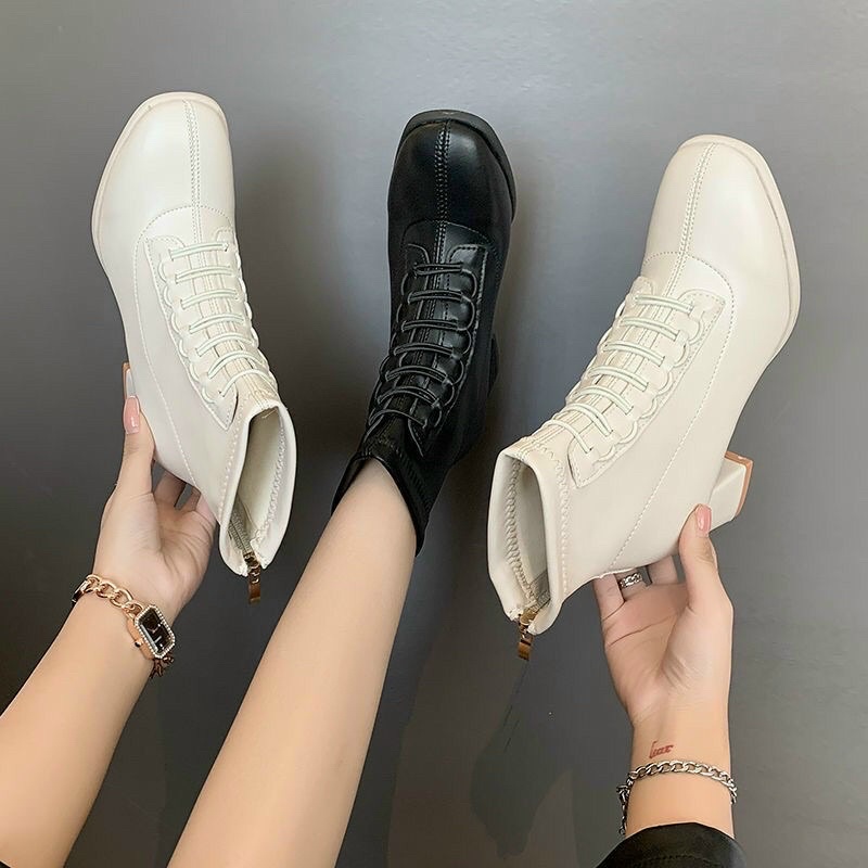 BOOT DA CAO CẤP GÓT VUÔNG CAO 7cm- Có khoá sau đi dễ dàng hơn | BigBuy360 - bigbuy360.vn