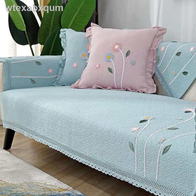 trang trí chụp ảnhhoa lụaﺴ♦đệm sofa cao cấp thời trang Hàn Quốc bông ép phổ thông bốn mùa chống trượt Bắc Âu đơn gi