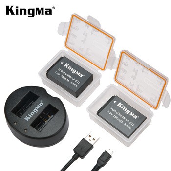 Bộ 2 Pin KingMa LP E12 750 mAh chính hãng + dock sạc, dây sạc dùng cho canon EOS M ,M2 ,M10, M50 ,M100 ,100D......