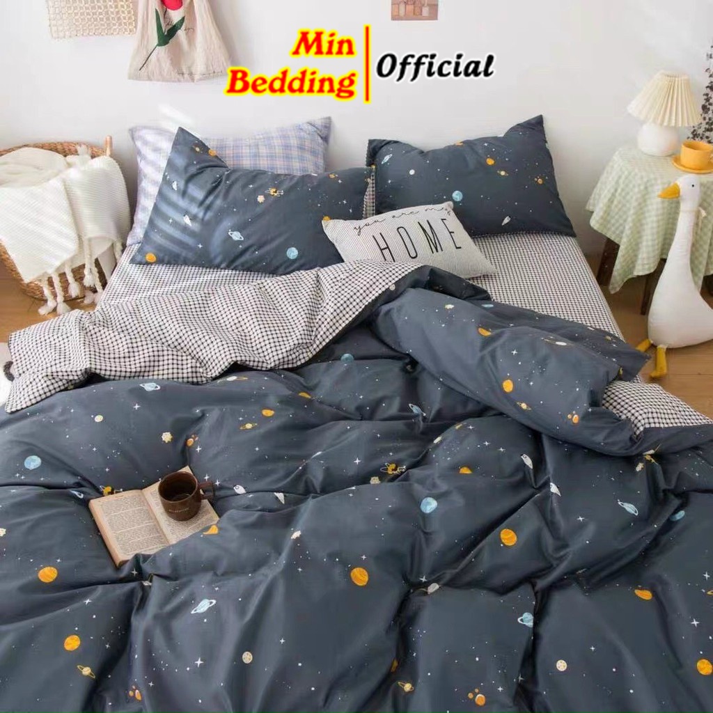 Bộ Chăn Ga Gối, Ga Giường Cotton Poly Set 5 Món, 4 Món Cute M2, M6, M8, 2M2, Miễn Phí Bo Chun Drap Giường