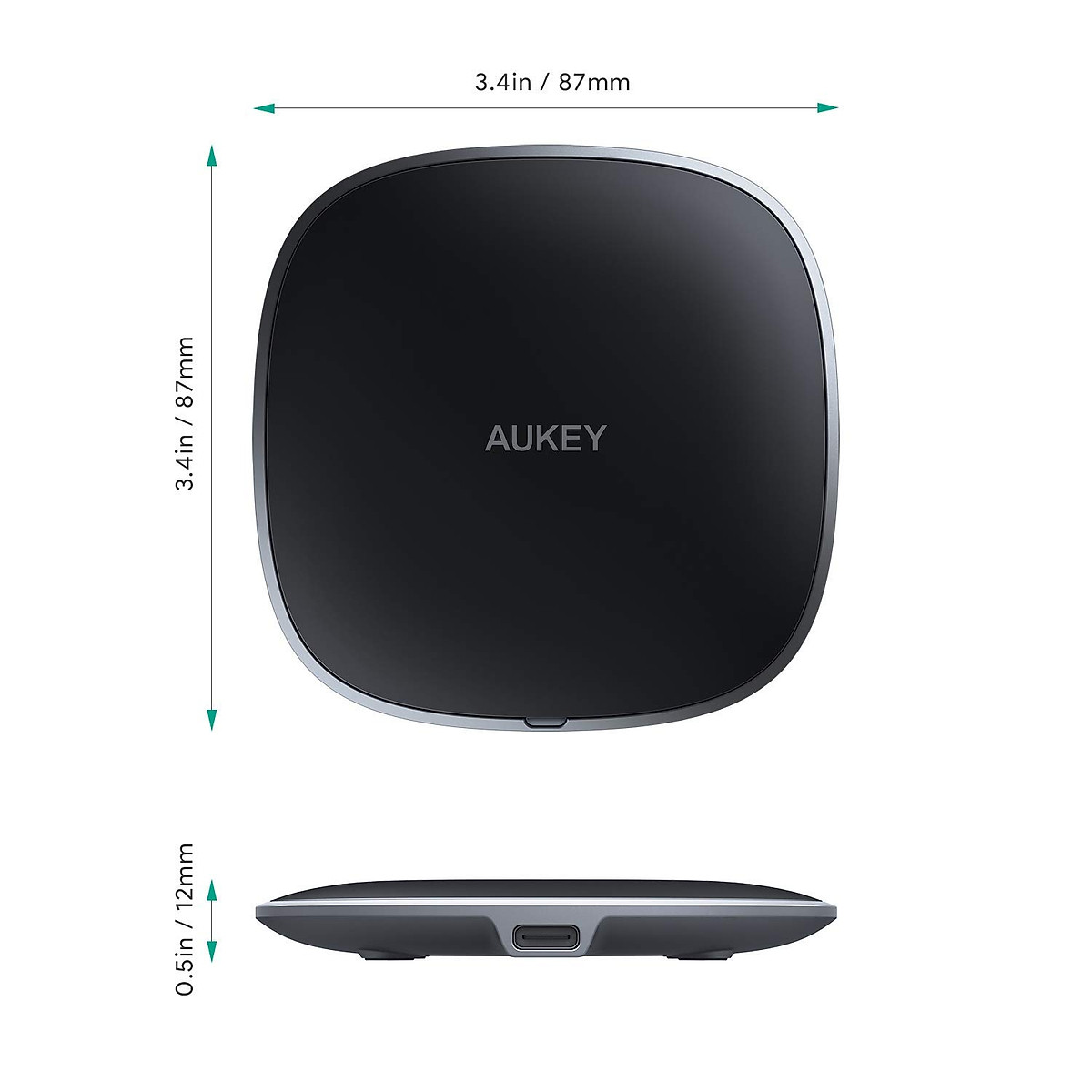 Săn Sale Đế Sạc Nhanh Không Dây Cho iPhone Aukey LC-Q6 10W Chuẩn Qi (Không Kèm AC Adapter) - Hàng Chính Hãng