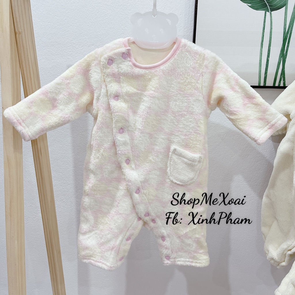 [Size 3M] Bodysleep suit Nỉ, body ngủ cho bé lông cực mềm và ấm hàng xuất nhật