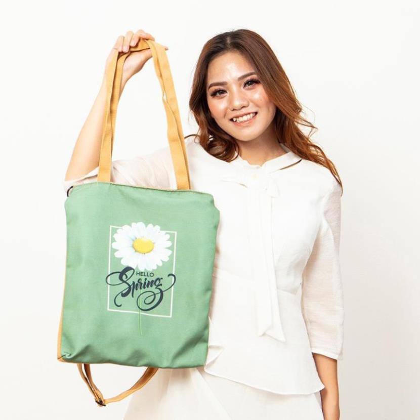 Túi tote và đeo chéo 2 trong 1 vải canvas giá rẻ shop tự chọn màu cho khách theo chương trình khuyến mãi M Studio