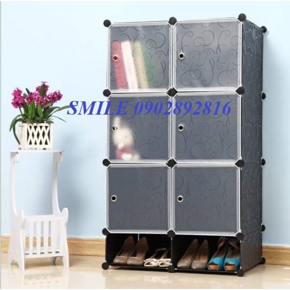 [SỈ SLL]Tủ Nhựa Lắp Ghép 6 ô Lớn và 2 ô Nhỏ Để Quần Áo Và Đồ Cá Nhân (Chọn hình theo phân loại)