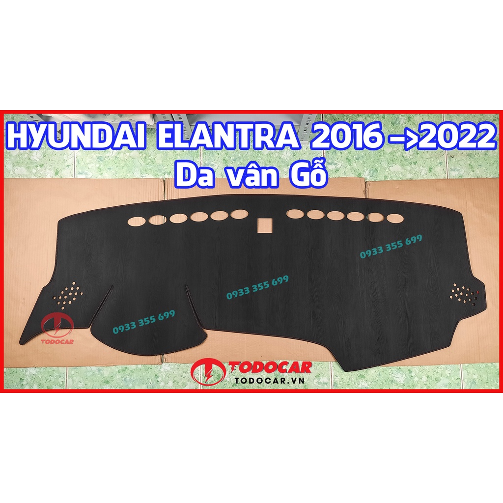 Thảm Taplo HYUNDAI ELANTRA bằng Nhung lông Cừu, Da vân Carbon, Da vân Gỗ