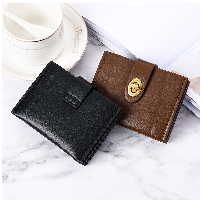 Ví nữ  𝑭𝑹𝑬𝑬𝑺𝑯𝑰𝑷  Ví ngắn da PU phong cách đơn giản sang chảnh hàng Quảng Châu cao cấp Mincloset V19