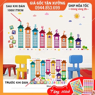 Tranh đề can, decal dán tường cho bé học số và bảng cửu chương XH9283, hình dán sticker cho bé
