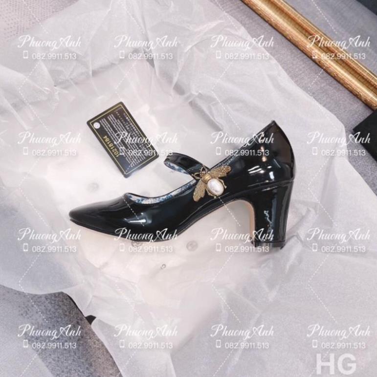 Giầy Dior Đen Bóng Quai Ong Full Size 35-39