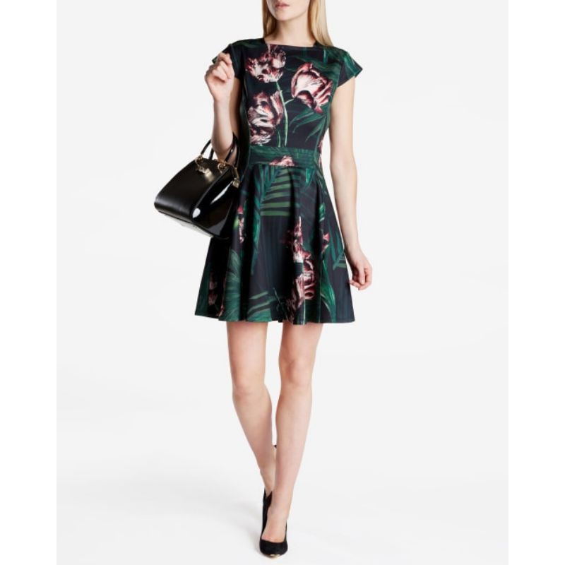 Đầm Ted Baker FLORELL Palm floral jersey skater dress