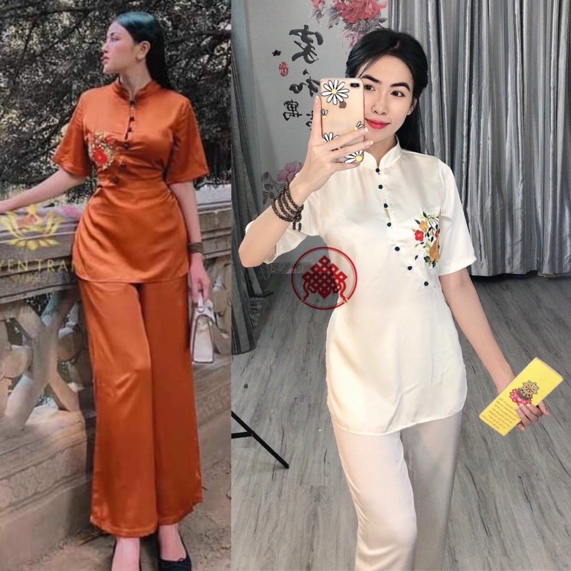 Đồ Lam Đi Chùa # Sẫm Lụa Cao Cấp # Đồ Bộ # Quần Áo Nữ