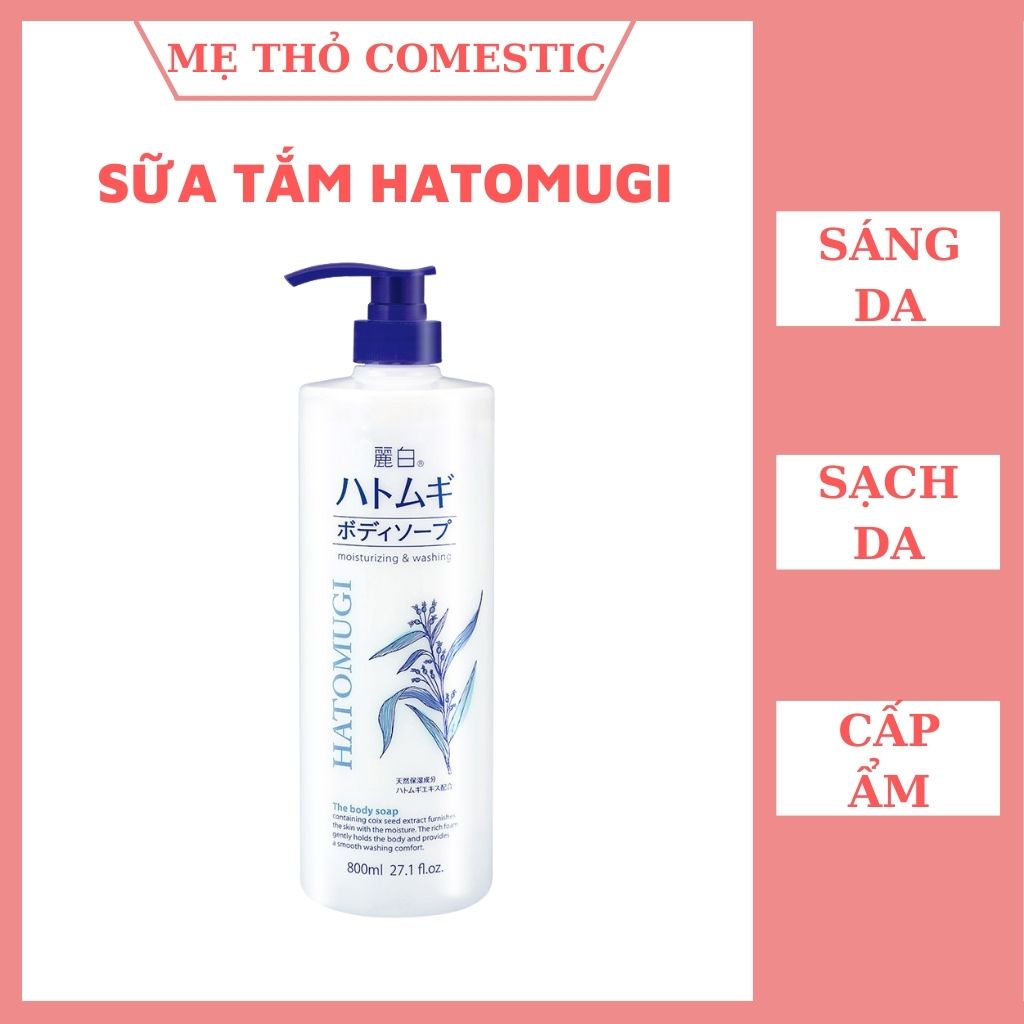Sữa tắm trắng da, dưỡng ẩm Hatomugi Nhật Bản chính hãng an toàn cho mọi loại da