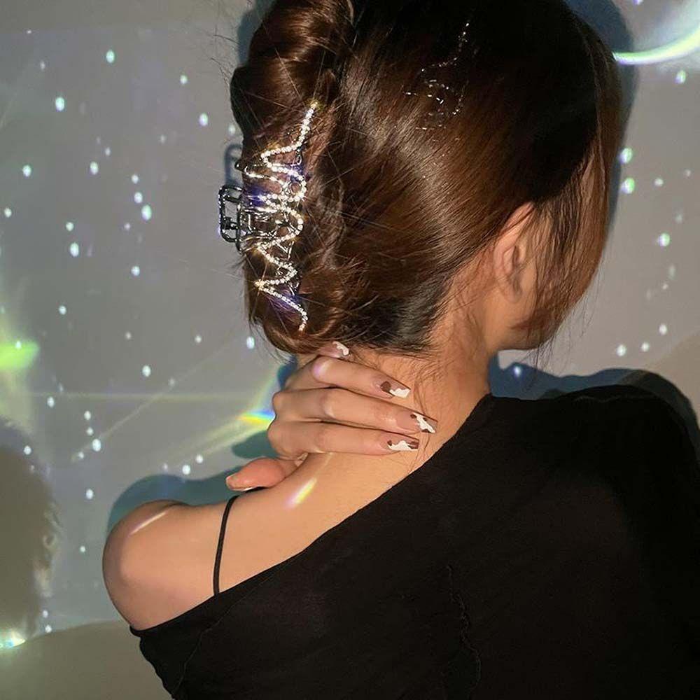 NICKOLAS Kẹp Tóc Hình Cá Mập Đính Đá Phong Cách Hàn Quốc