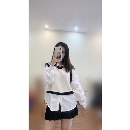 Áo sơmi liền gile ulzzang