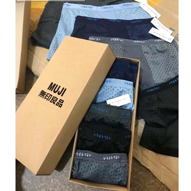 Sét 5 Quần Lót Đùi m.u.ji Thông Hơi + Size XL XXL 3XL